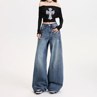 Women's Denim Loose Wide-leg Pants