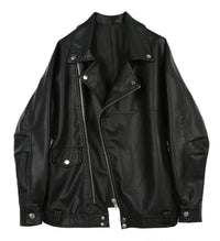 Casual Loose Small Plus Size Black Leather Coat