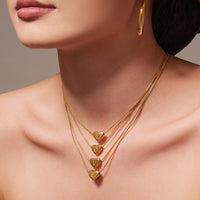 Stainless Steel 26-Letter Heart Pendant Clavicle Necklace