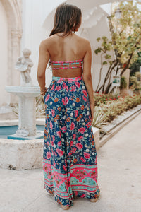 Ladies Fashion Print Sexy Beach Jumpsuit