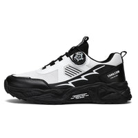 Leather Surface Men's Mesh Breathable Sports Low-top Shoes