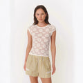 Fashionable Sexy Slim-fit Hollow-out Lace Top For Women