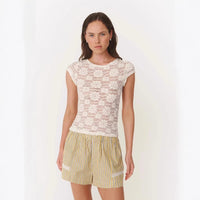 Fashionable Sexy Slim-fit Hollow-out Lace Top For Women