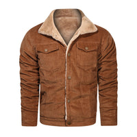 Corduroy Young Men's Jacket Casual Loose Large Size Men's Jacket Plus Velvet Thickened