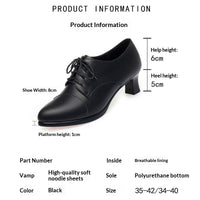 Solid-color Casual Comfortable High-heeled Shoes With A Non-slip Sole And Lace-up Design