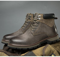 Winter Leather Martin Boots Men's Shoes High Top British