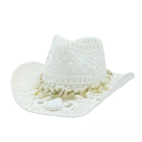 Shell Straw Cowboy Hat Woven Sunshade