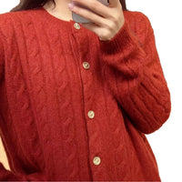 Fashionable Thickened Warm Red Crew-neck Sweater