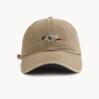 Water-washed Vintage Baseball Cap With A Wide Brim