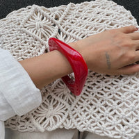 Irregular Red Acrylic Resin Bracelet
