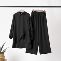 Women's Fashionable Loose Casual Solid-Color Set