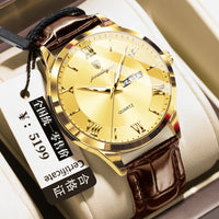 Men's Casual Luminous Double Calendar Waterproof Watch