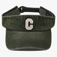 Cross-border Simple Washed Embroidery Three-dimensional Letter  C  Round-top Hat For Outdoor Use, Adjustable Sun Protection Hat, Suitable For Outdoor Golf