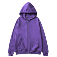 Women's Zip-up Hoodie Sweatshirt Jacket Fleece Loose-fit