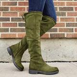 Leather boots fashion boots waterproof low heel women's shoes