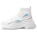 Thick bottom increase shoes couple high help flying woven white shoes platform shoes