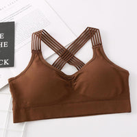 Gathered seamless cotton bra without steel ring
