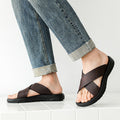 Leather Cross Plus Size Beach Casual Slippers Men