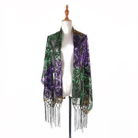 Three-color Christmas Carnival Embroidered Sequins Scarf