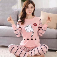 Long sleeve pajamas for women in autumn and winter can be