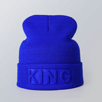 Solid color embossed knitted hat
