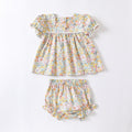 Girls' Floral Princess Short-sleeved Suit