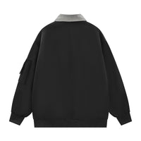 Street Multi-pocket Bomber Jacket Men's Contrast Color