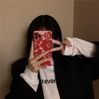 Compatible with Apple, Retro red flower phone case for iPhone12ProMax/8plus
