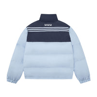 Men's Winter Loose Casual Contrast Color Stand Collar Cotton Coat Jacket