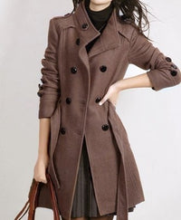 Ladies mid-length woolen coat