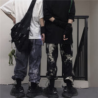 Tie-dye beam-leg loose slacks