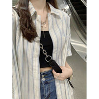 Women's Summer Sun-proof Striped Short-sleeved Shirt