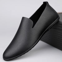 Men's Casual Leather Shoes Fashion Soft Gommino Low Top