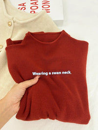 Simple Casual Stand Collar Shoulder Long Sleeve Sweater