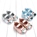 Baby rainbow slip proof Velcro walking shoes