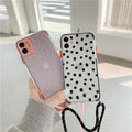 Wave point diagonal lanyard mobile phone soft case