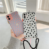 Wave point diagonal lanyard mobile phone soft case