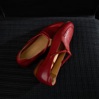 Women's Full Grain Leather T-Strap Mary Jane Flats, Premium Genuine Leather Casual Shoes
