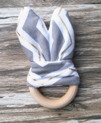 Handmade wooden natural baby teether