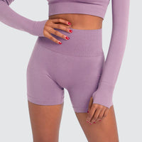 Seamless Sports Solid Color Tight Shorts