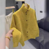 New Autumn Winter Merino Wool Knitted Sweater Coat