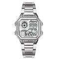 Stryve Brand Square Fashion Digital Led Count Down Clock Sports Waterproof Men Luxury Stainless Steel Watch relojes hombre