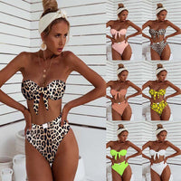 Metal buckle split swimsuit bikini