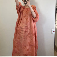Loose-fit Tie-Dye Printed Dress For Women