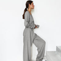 Loose-fitting Long-sleeve Pants Pajama Set