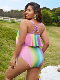 European And American Large Size High Waist Split Bikini Women's Swimsuit