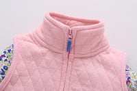 Autumn and Winter Warmth Padded Stand Collar  Vest Suit