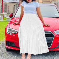 Solid Color High Waist Dress Plus Size European And American