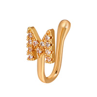 Copper Inlaid Zircon Letter U-shaped Nose Clip Ring Piercing Jewelry