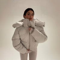 Detachable Hooded Zip-up Cotton Coat